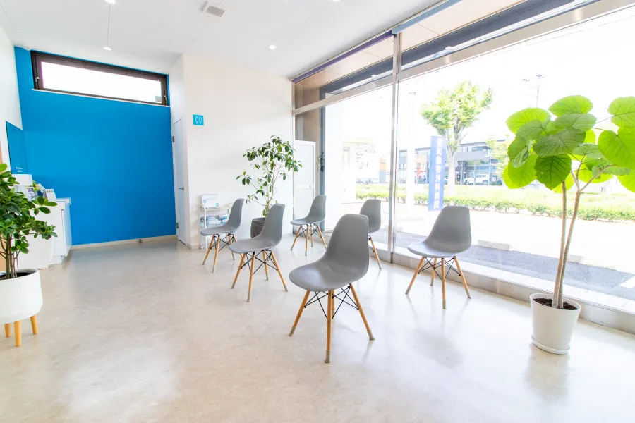 観葉植物を置いた待合室